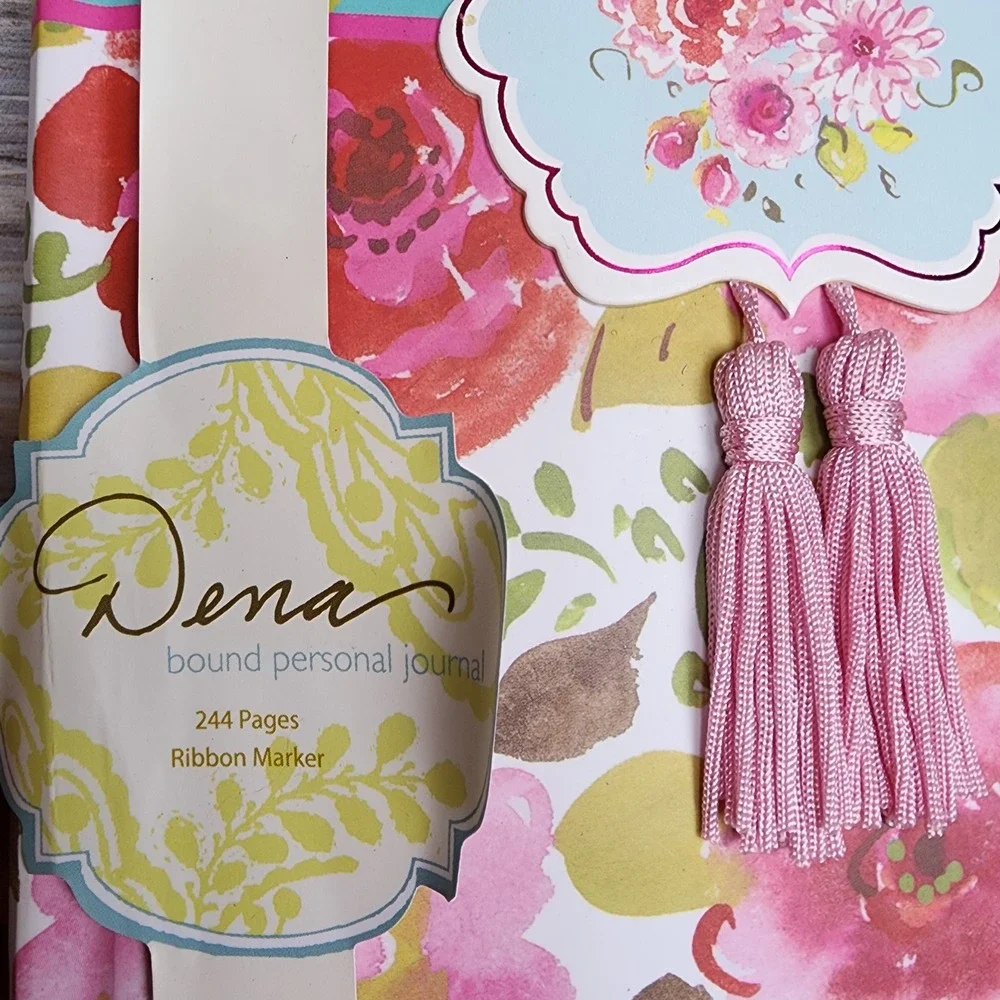 Dena Designs CR Gibson Floral Bound Personal Journal 244 Pages Pink Tassels NEW
